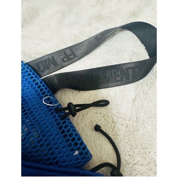 Free People FP Movement Mini Mesh Sling Bag Lupis Blue Double Bag Design NEW! - Picture 2 of 12